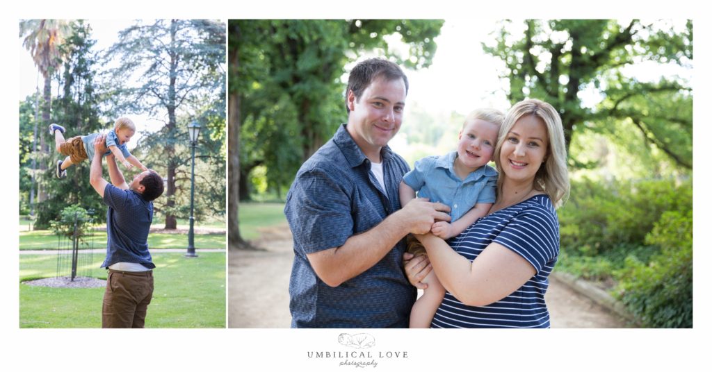 Dad throwing toddler up in the air