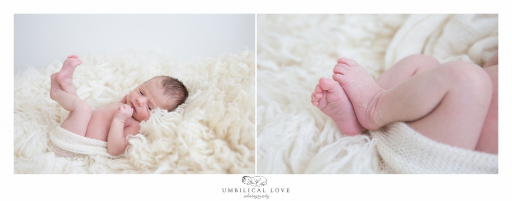 Newborn Baby with tiny toes up in the air
