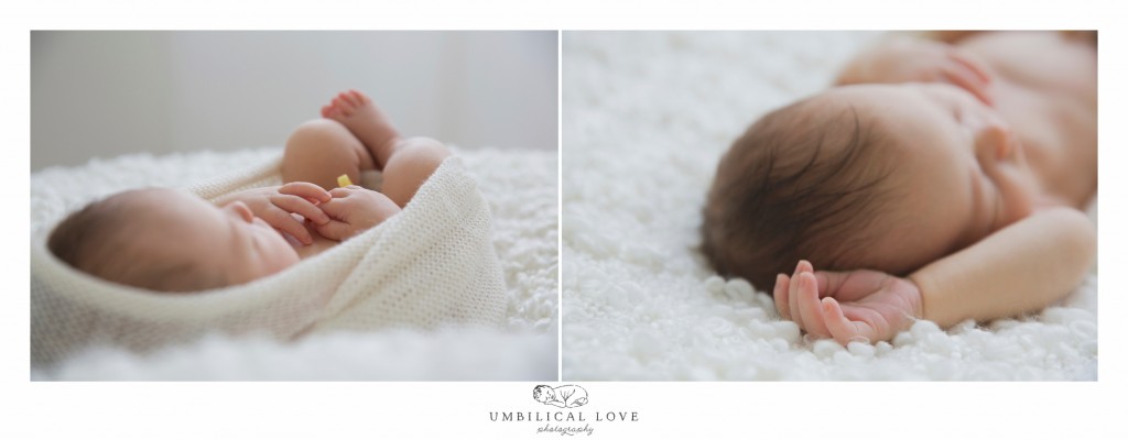 new baby wrapped under the natural light window