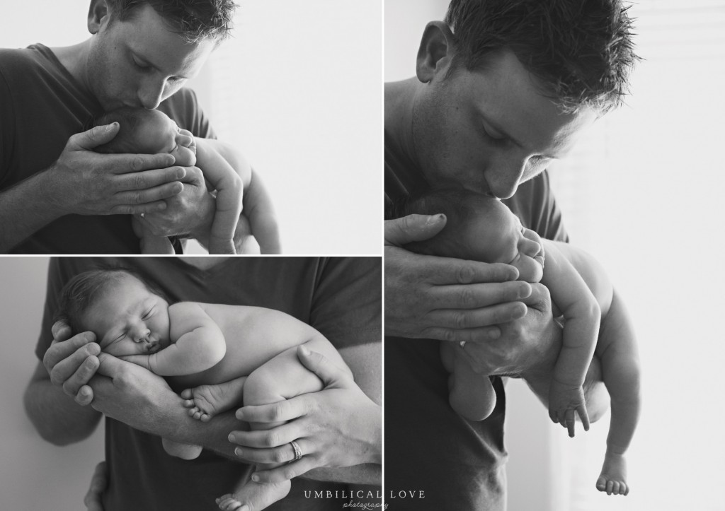 dad kissing his newborn son