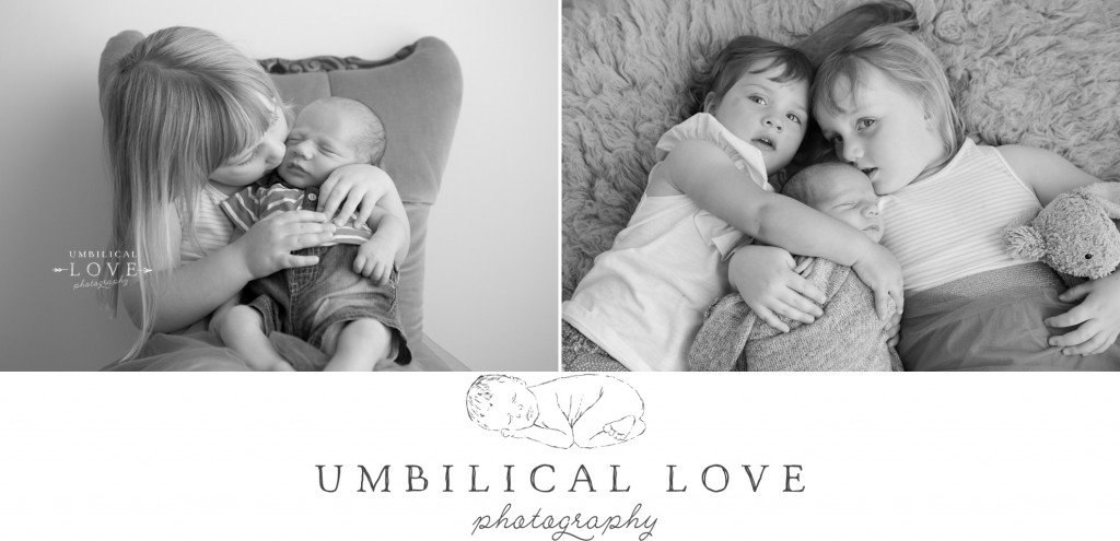 cuddles from his big sisters