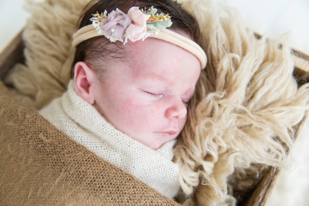 Newborn bub sleeps peacfully