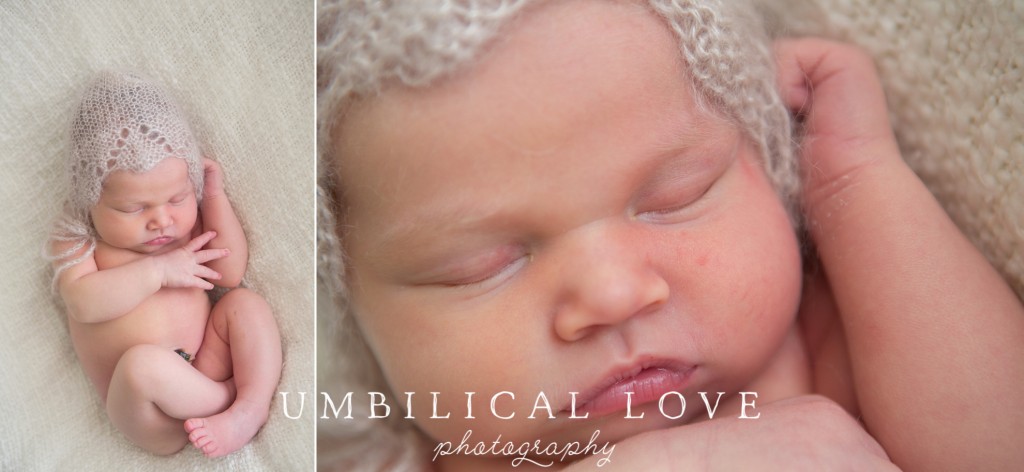 baby wearing a soft crochet bonnet