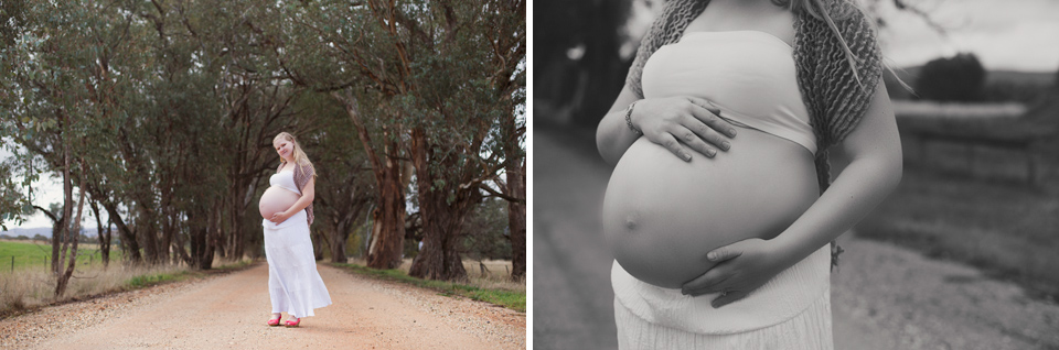 Little girl cuddling her mummy pregnant belly