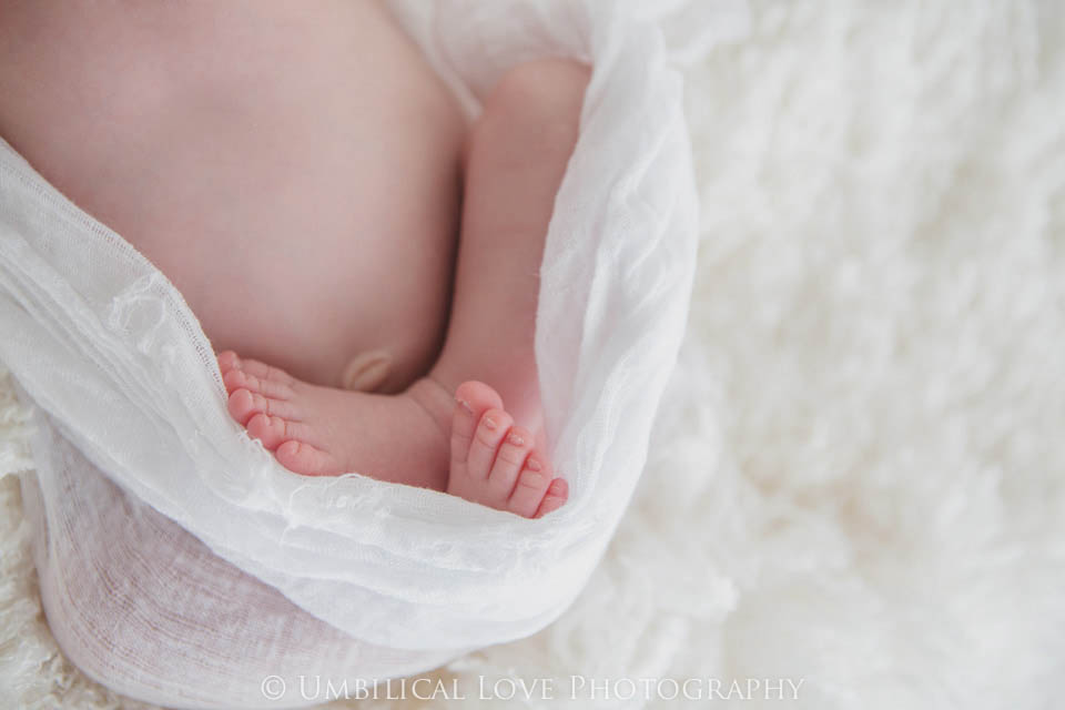 babys toes all wrapped up