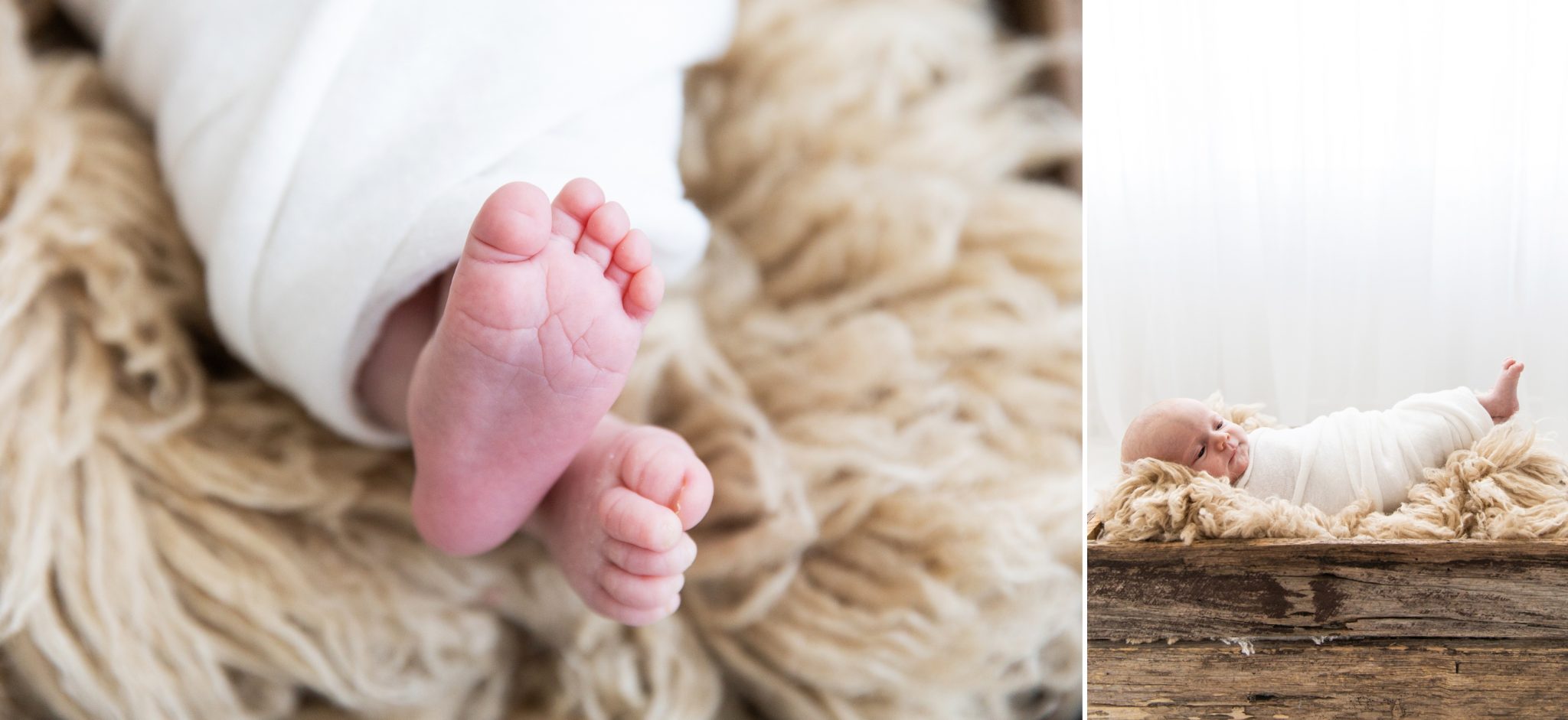 Tiny toes on a newborn baby