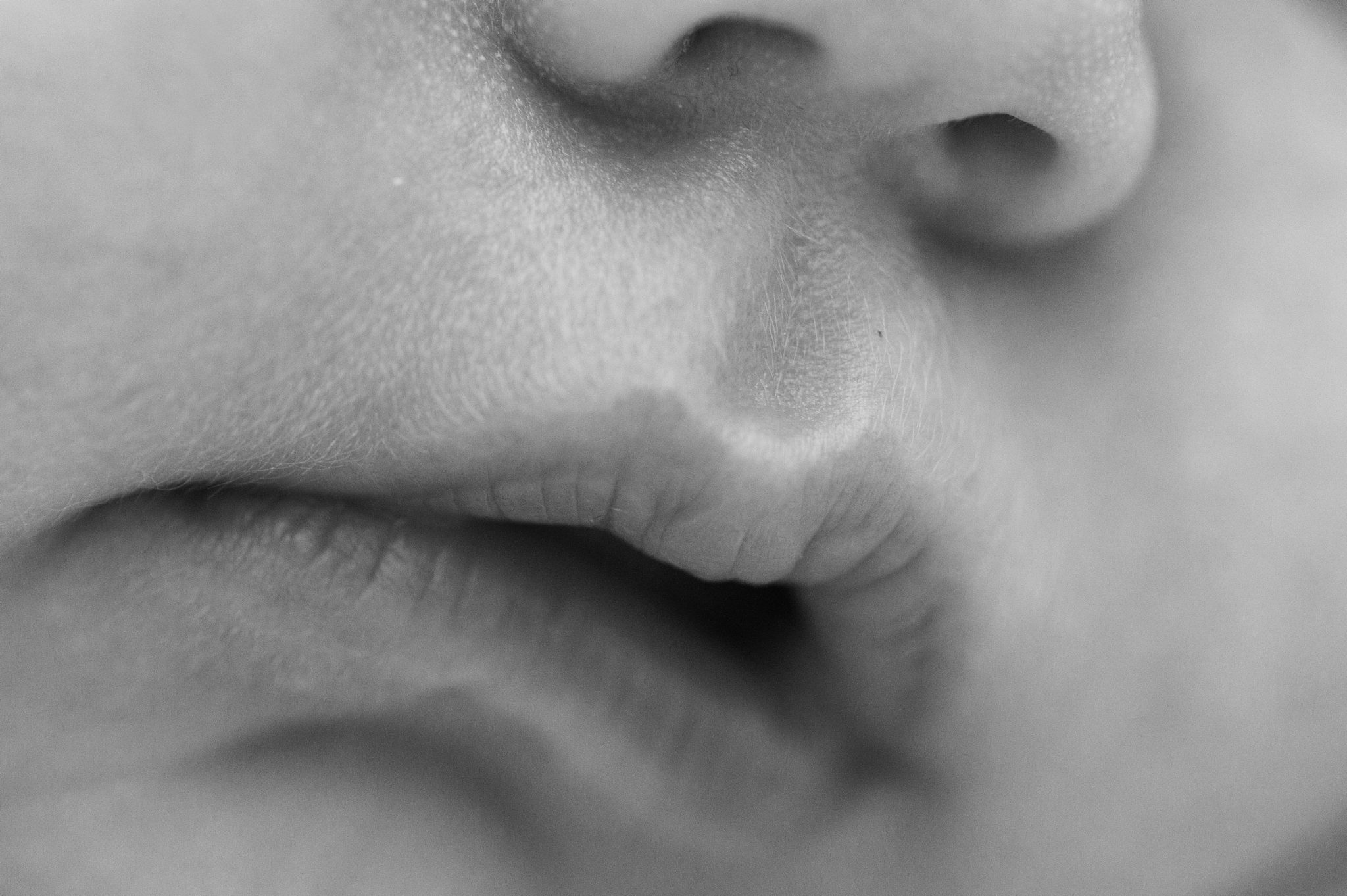 Close up of lips on a newborn baby girl